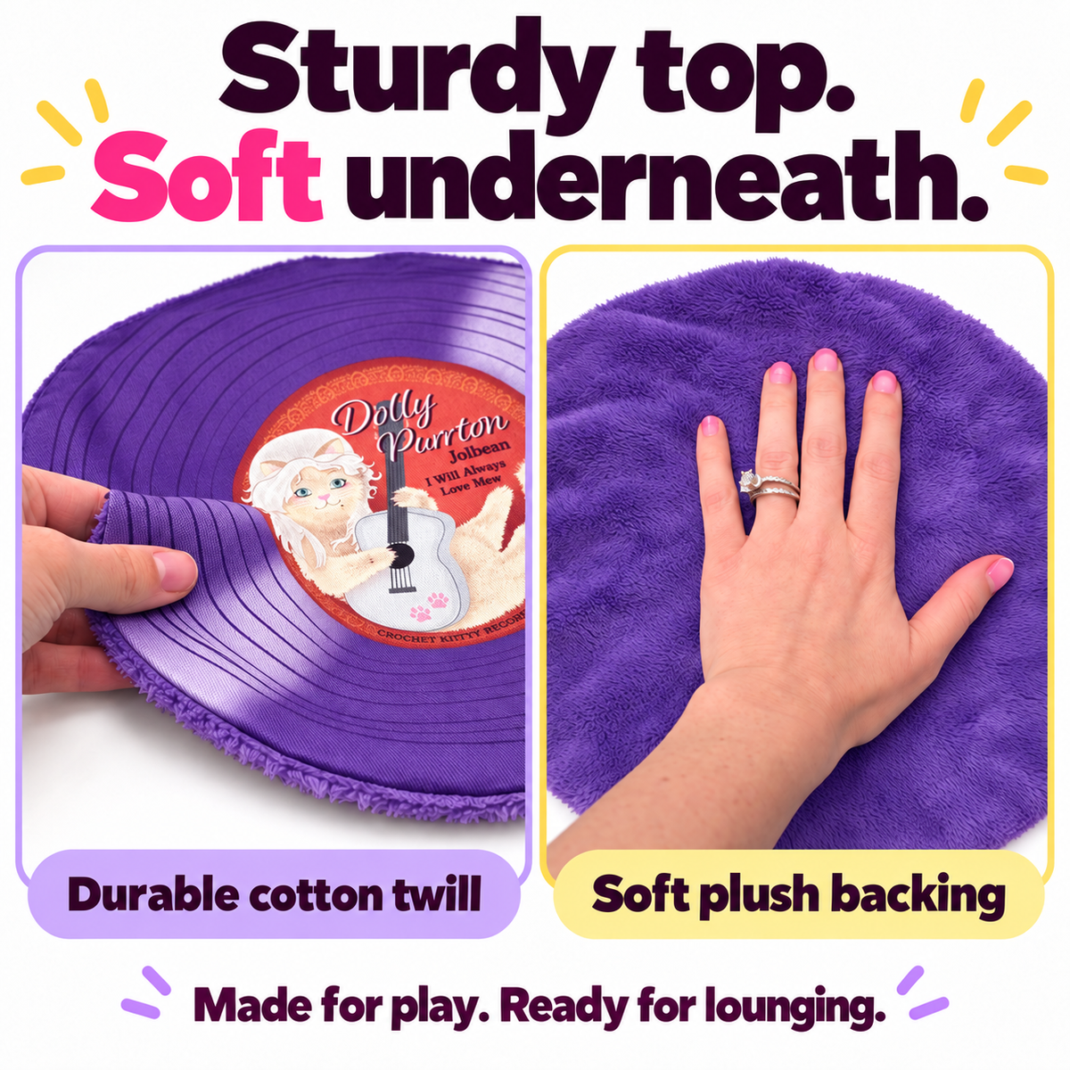 Dolly Purrton Record Mat – Catnip Cat Toy