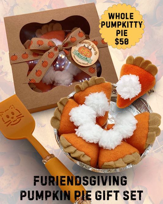 Catnip-Filled Thanksgiving Pumpkin Pie Cat Toy Gift Set