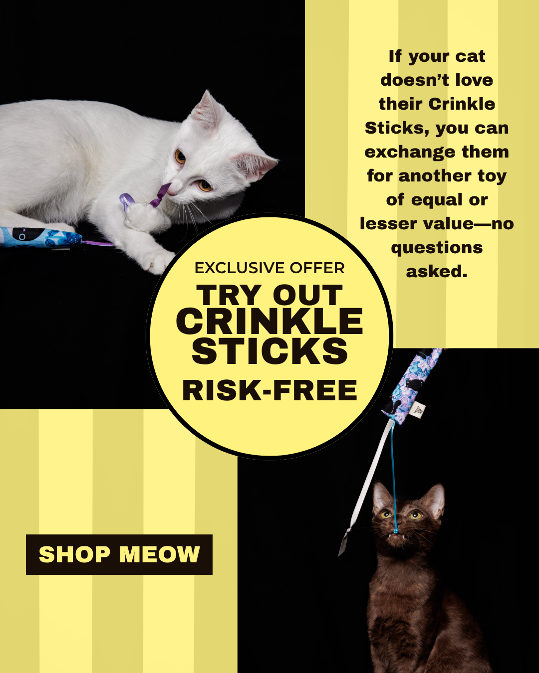 Crinkle Sticks Cat Toys 3-Pack
