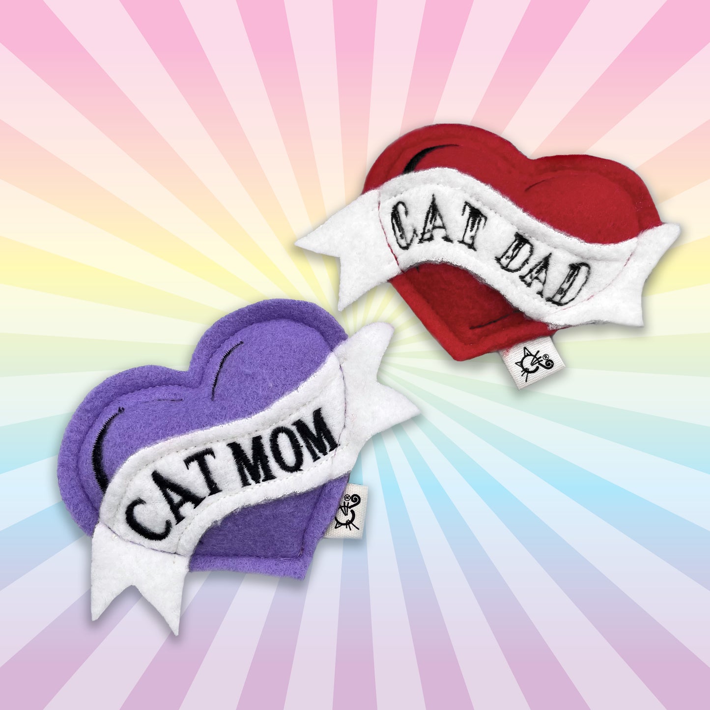Catnip CAT DAD or CAT MOM Tattoo Heart