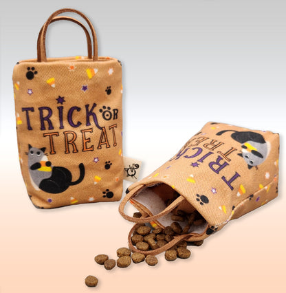 NEW - Refillable Trick or Treat Brown Bag Cat Toy