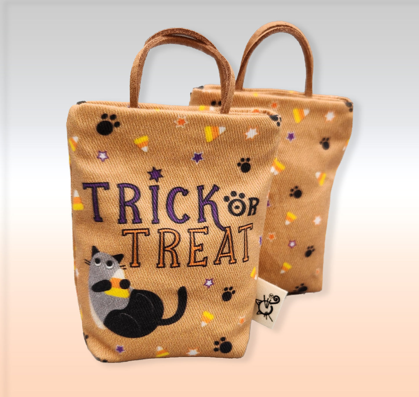 NEW - Refillable Trick or Treat Brown Bag Cat Toy